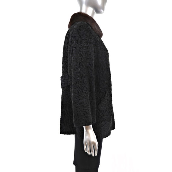 Lamb Jacket with Mink Collar- Size M - image 5