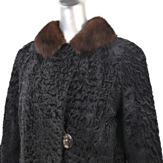 Lamb Jacket with Mink Collar- Size M - image 6
