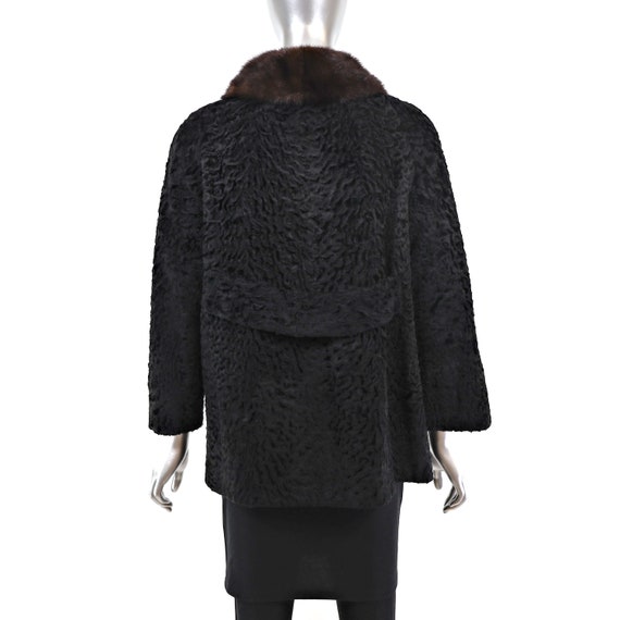 Lamb Jacket with Mink Collar- Size M - image 4