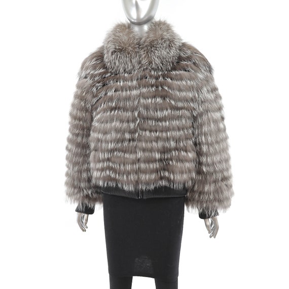 Feathered Silver Fox Jacket- Size M - image 2