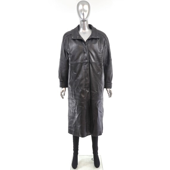 Full Length Leather Coat- Size M - image 3
