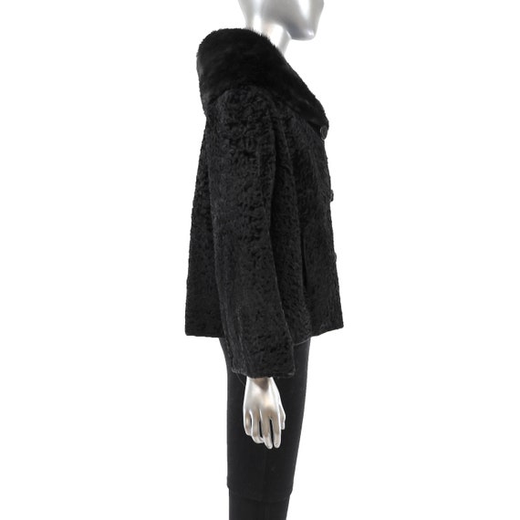 Persian Lamb Jacket with Mink Collar- Size L - image 5