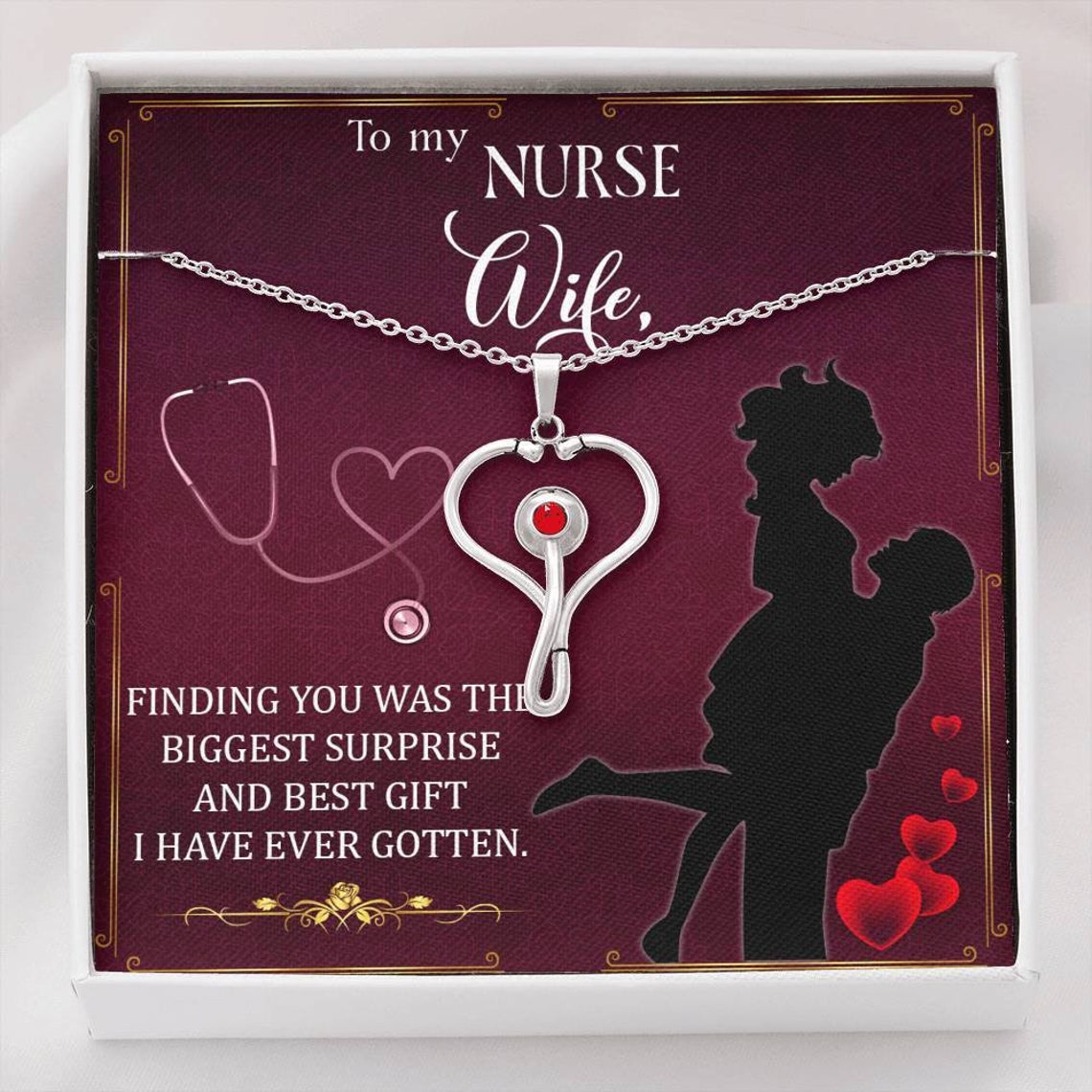 Stethoscope Necklace Gift for Nurse Wife Etsy
