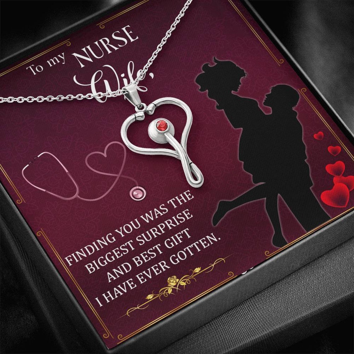 Stethoscope Necklace Gift for Nurse Wife Etsy
