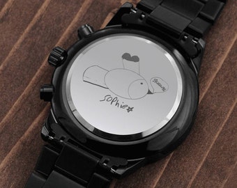 Reloj de dibujo para niños grabado personalizado