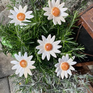 Ceramic flower garden stake