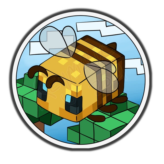 Minecraft Bee Vinyl Sticker Cute Water Resistant Etsy