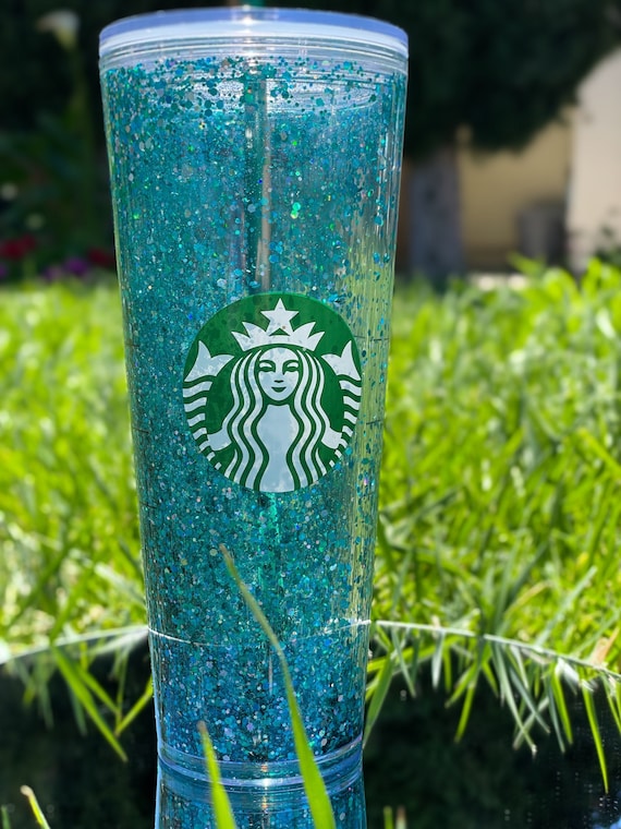 Starbucks Cup, Teal, Glitter Tumbler, Blue Green Snow Globe, Turquoise -  Etsy