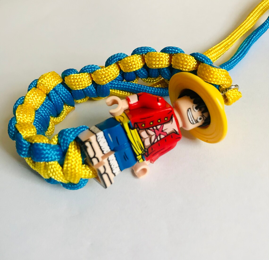 Adjustable one piece paracord bracelet with anime figure Luffy Etsy