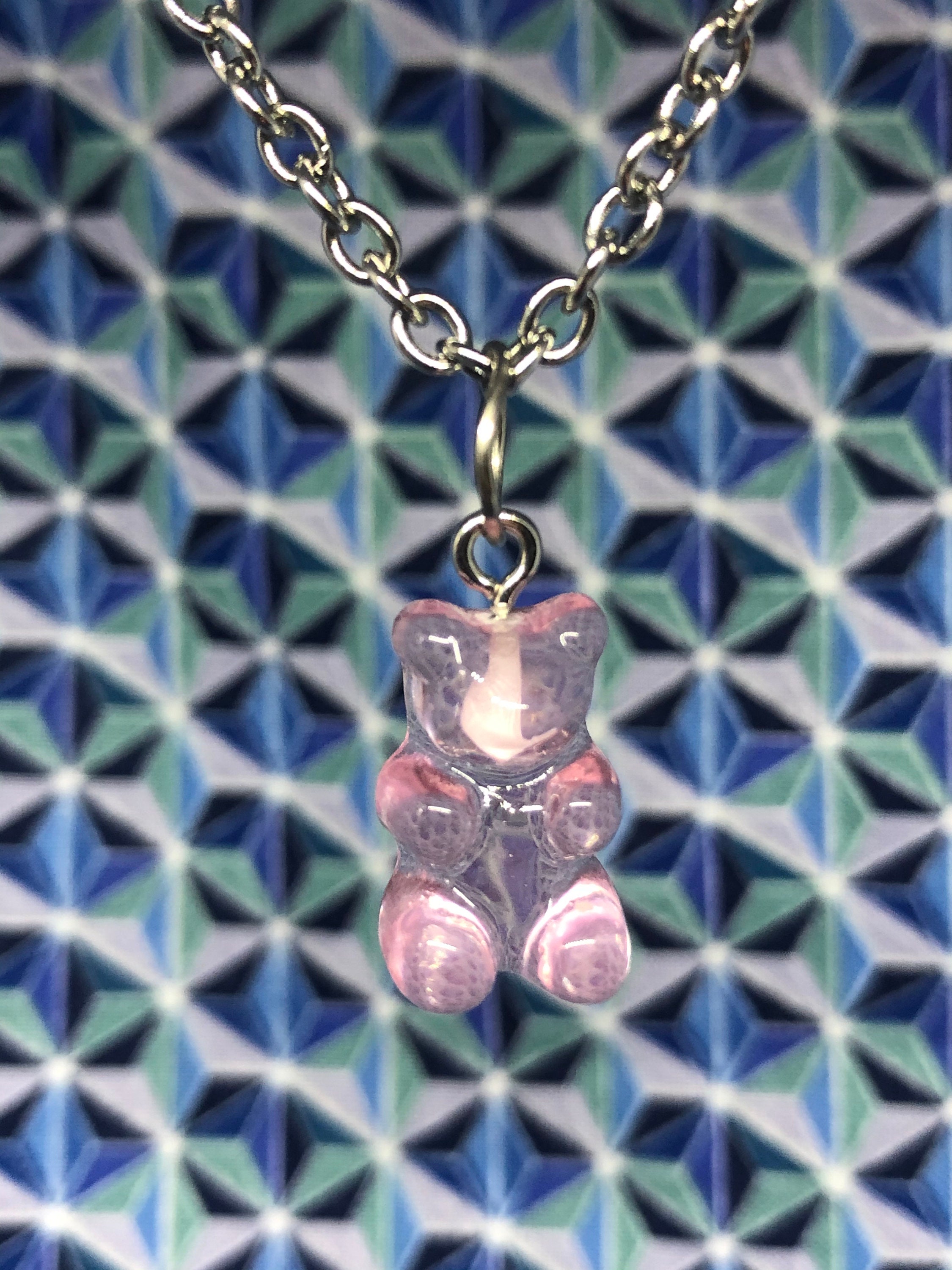 Pink Gummy Bear Necklace - Etsy
