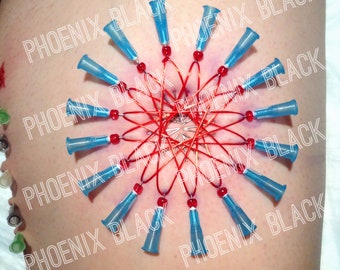 Beaded String Art Circle - Absolute Beginner Artistic Piercing - Needle Play Design / Stencil