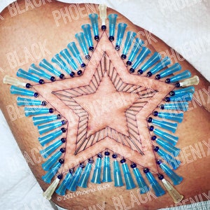 Étoile - Piercing artistique intermédiaire - Jeu d'aiguilles / Pochoir