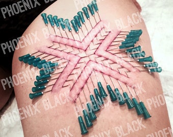 X Marks the Spot - Beginner / Novice Artistic Piercing - Needle Play Design / Stencil
