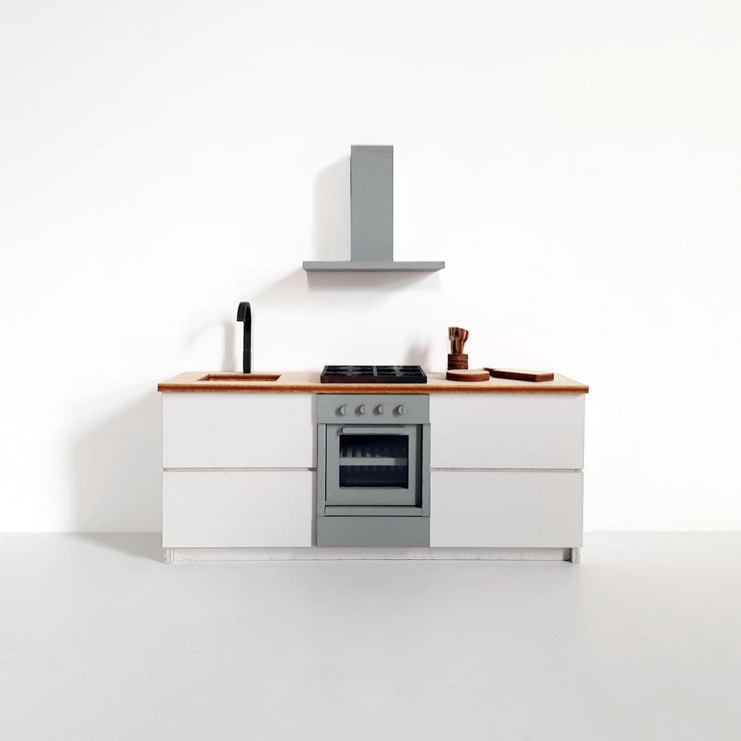 Dollhouse Miniature Modern Kitchen With Oven 112 Etsy