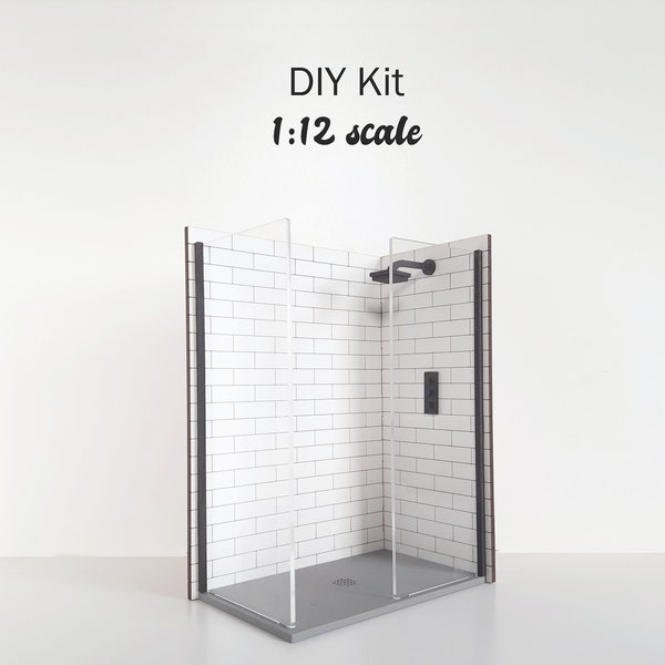 Douche à l'échelle 1:12 - Kit DIY - Maison de poupée miniature