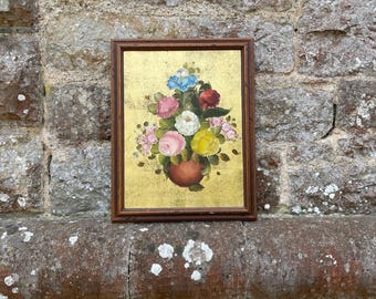 Golden Blossoms by R Rosini | Original Oil Painting | Signed