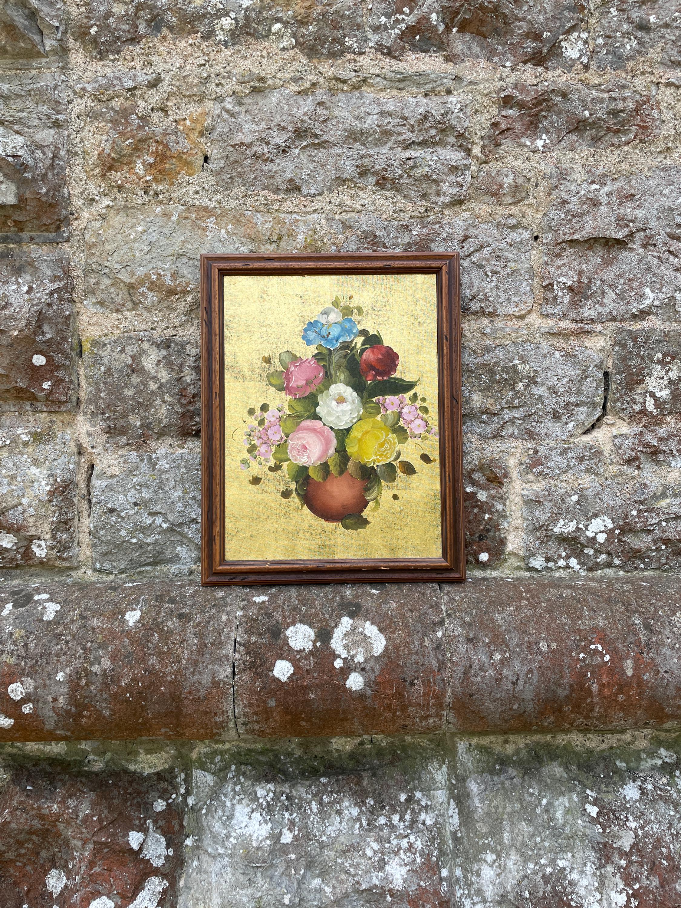 Golden Blossoms by R Rosini | Original Oil Painting | Signed