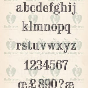 Chisel Lowercase & Numbers Typeface Old Retro Font Digital Download