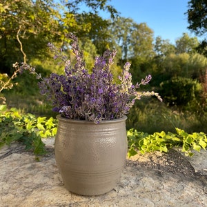 French Antique Stoneware Confit Pot | Rustic Country Kitchen Storage Jar | Antique French Glazed Pottery Crock Pot | Antique Utensil Jar