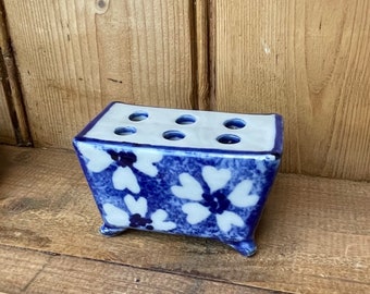 Antique Flower Brick | Antique Dutch Delft Faience Flower Brick | Ceramic Flower Brick | Pottery Flower Brick | Vintage Flower Brick