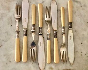 Cutlery Set, Brown with Mother of Pearl, for 1 person, EME