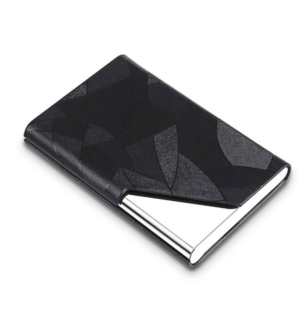 Business Card Holder Leather Patterned Etsy