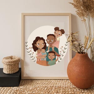Illustrazione personalizzata del ritratto di famiglia