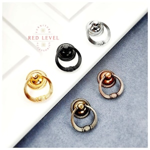 Minimalist Ring Modern Metal Furniture Handles / Circle Antique Bronze Knob / Copper Cupboard Drawer Knob / Black Gold Chrome Wardrobe Knobs