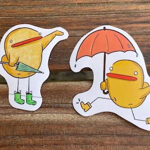 Rainy Duck - Ensemble d'autocollants de 2