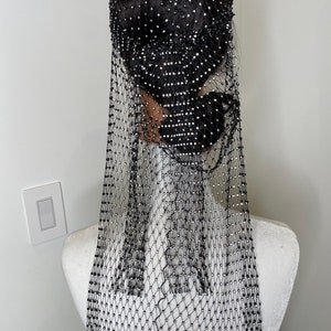 20'' Rhinestone Durag With Crystals | Festival Diamond Head Wrap | Rave ...