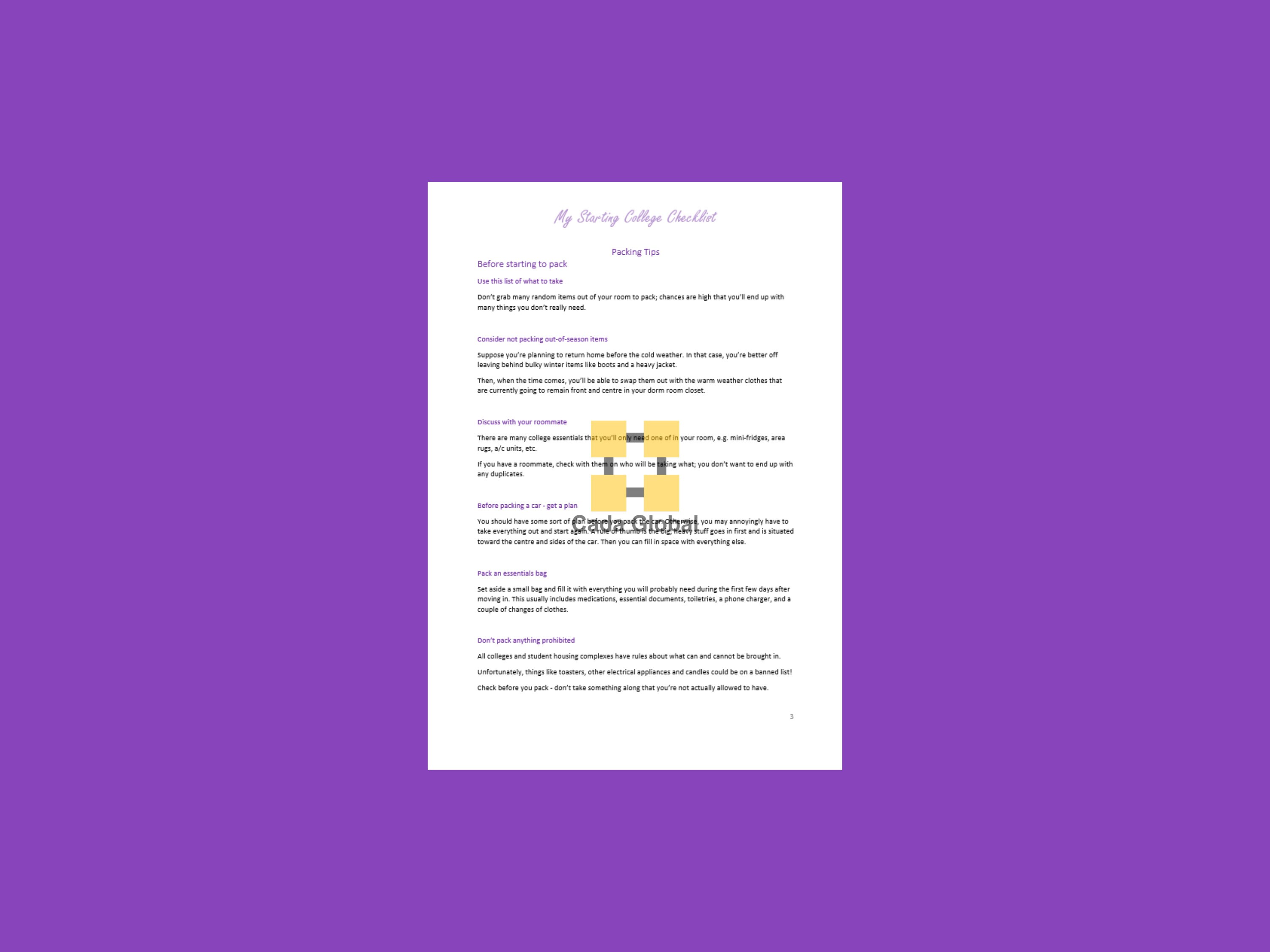 printable the complete college packing checklist 12 pages etsy