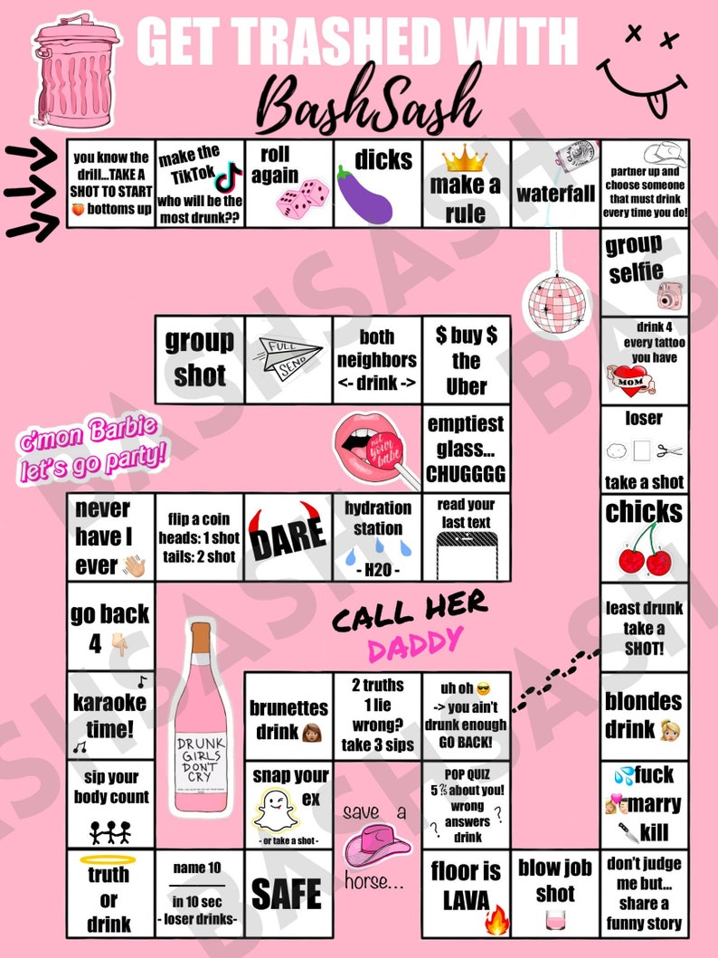 Drinking Board Game Etsy