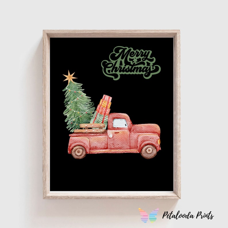 Christmas Wall Art Christmas Tree Christmas Presents Etsy