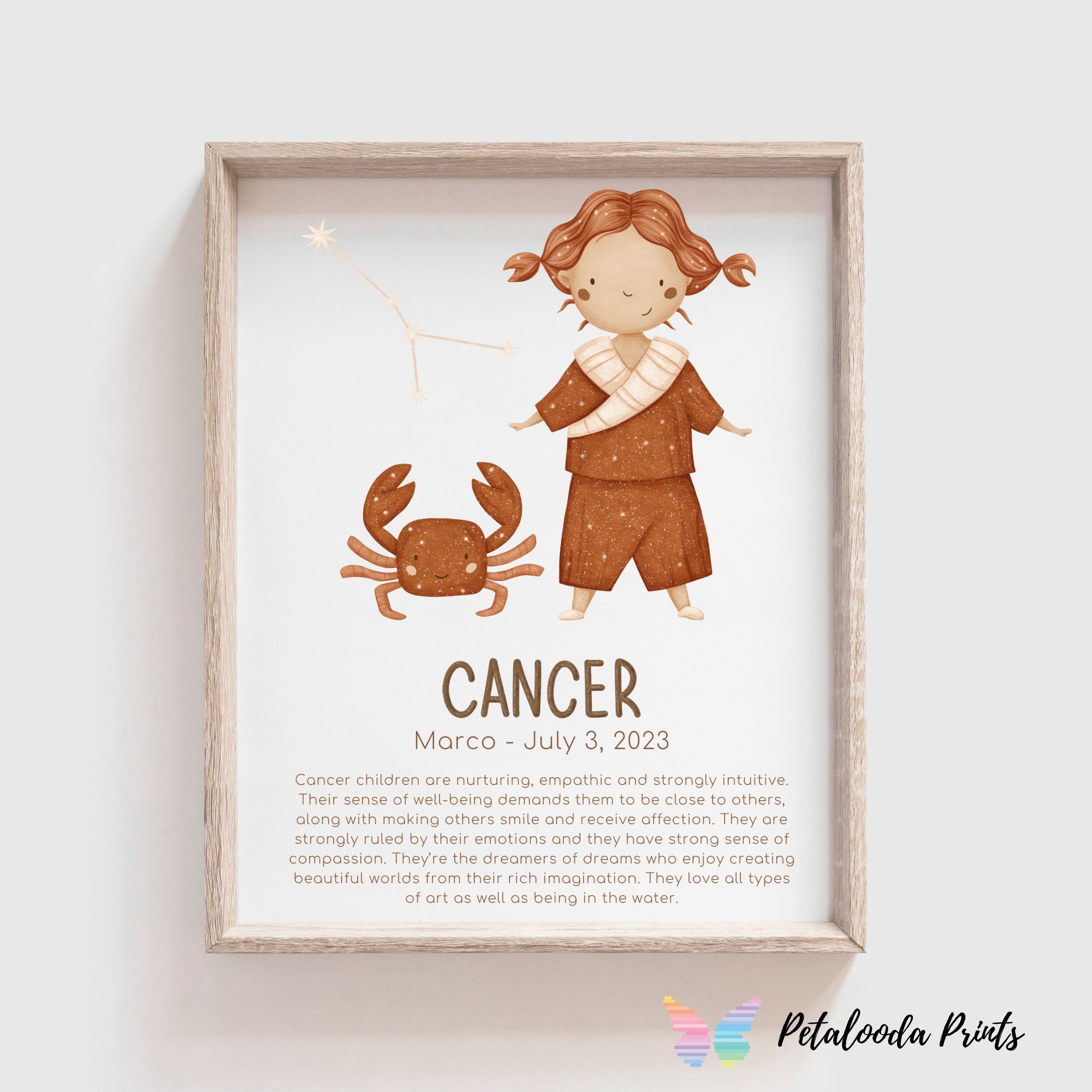Personalised Nursery Wall Art - Kids Zodiac Print- Gemini Constellation ...