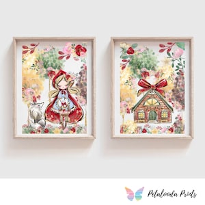 Decorazioni murali per la cameretta dei bambini - Cappuccetto Rosso - Decorazioni per la cameretta dei bambini - Decorazioni murali per la cameretta dei bambini - Set di 2