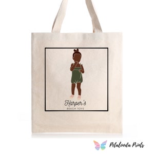 Personalized Tote Bag Little Girl - Beach toys