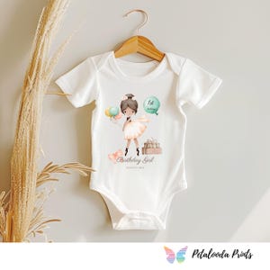 Personalized baby cotton bodysuit short/long sleeve - Ballet theme birthday party 0325