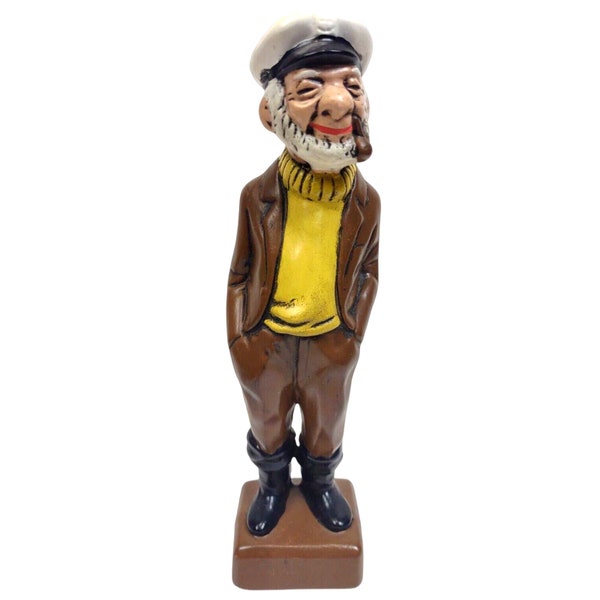 Vintage Atlantic Mold Co Old Man Sailor Fisherman Figurine Pipe Ceramic 11" Rare