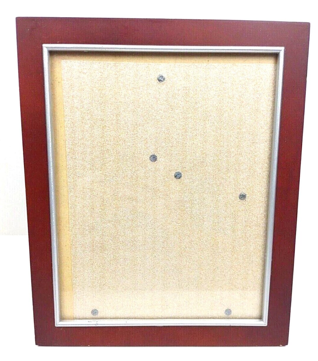 Vintage Smooth Wood Brown Photo Frame 8x10 Burnes Home Accents Silver