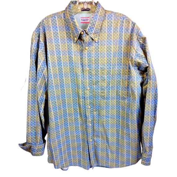 Vintage Bugle Boy Shirt Men's Large Geometric Lon… - image 1