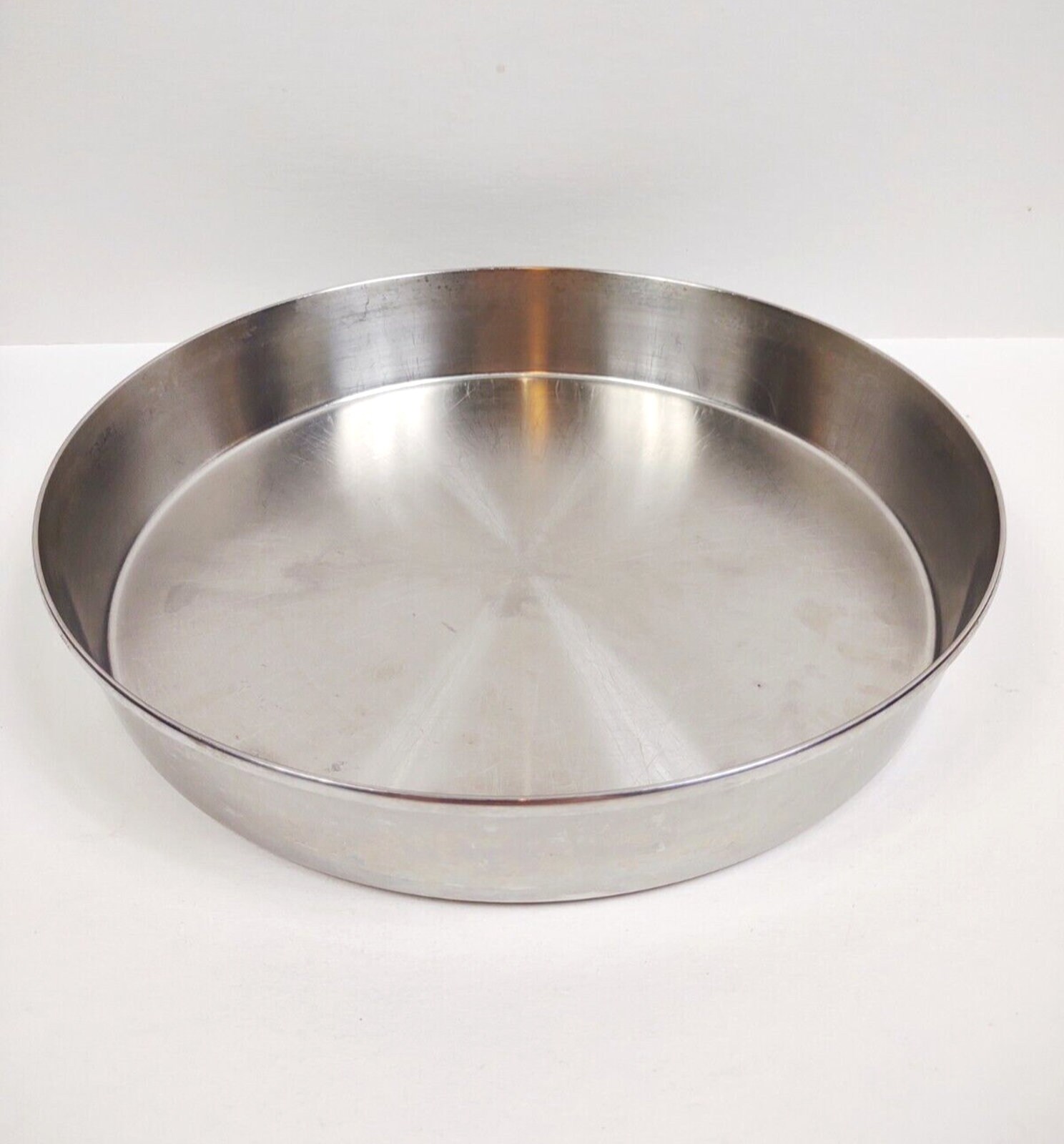 Vintage Stainless Steel Round Baking Cake Pan 9 X 1.5 