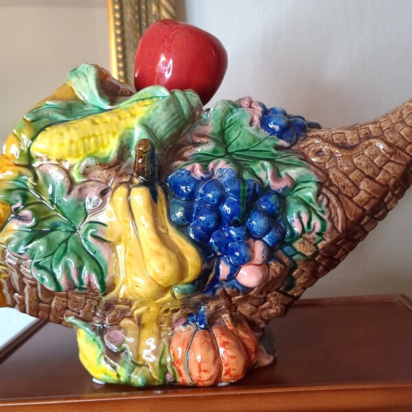 Vntage Pottery Cornucopa Horn of Plenty Vase Md Century Cameron Clay Unmarked Pnk Par - Etsy