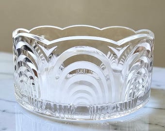 Vintage Art Deco Stepped Arch Dekorative Glasschale