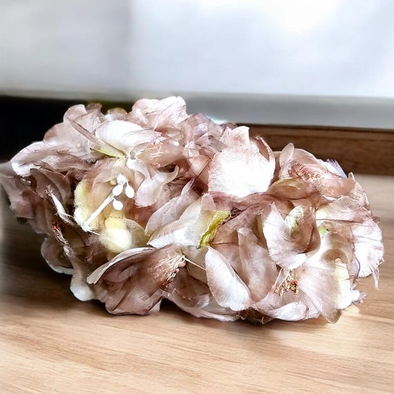 Vintage Silk Organza Flower Pillbox Hat - image 8
