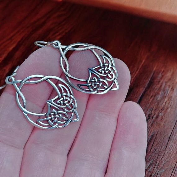 Celtic Wolf Sterling Earrings - image 2