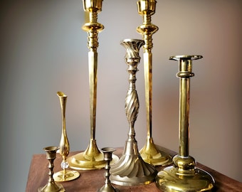 Vintage Brass Candlesticks, Pick Your Stick or Set in the Drop-Down Boxes