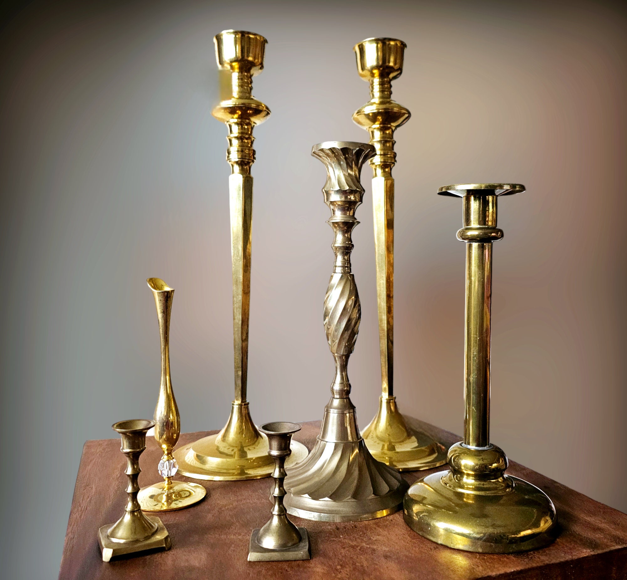 Vintage Brass Candlesticks — Out Of The Ordinary Events