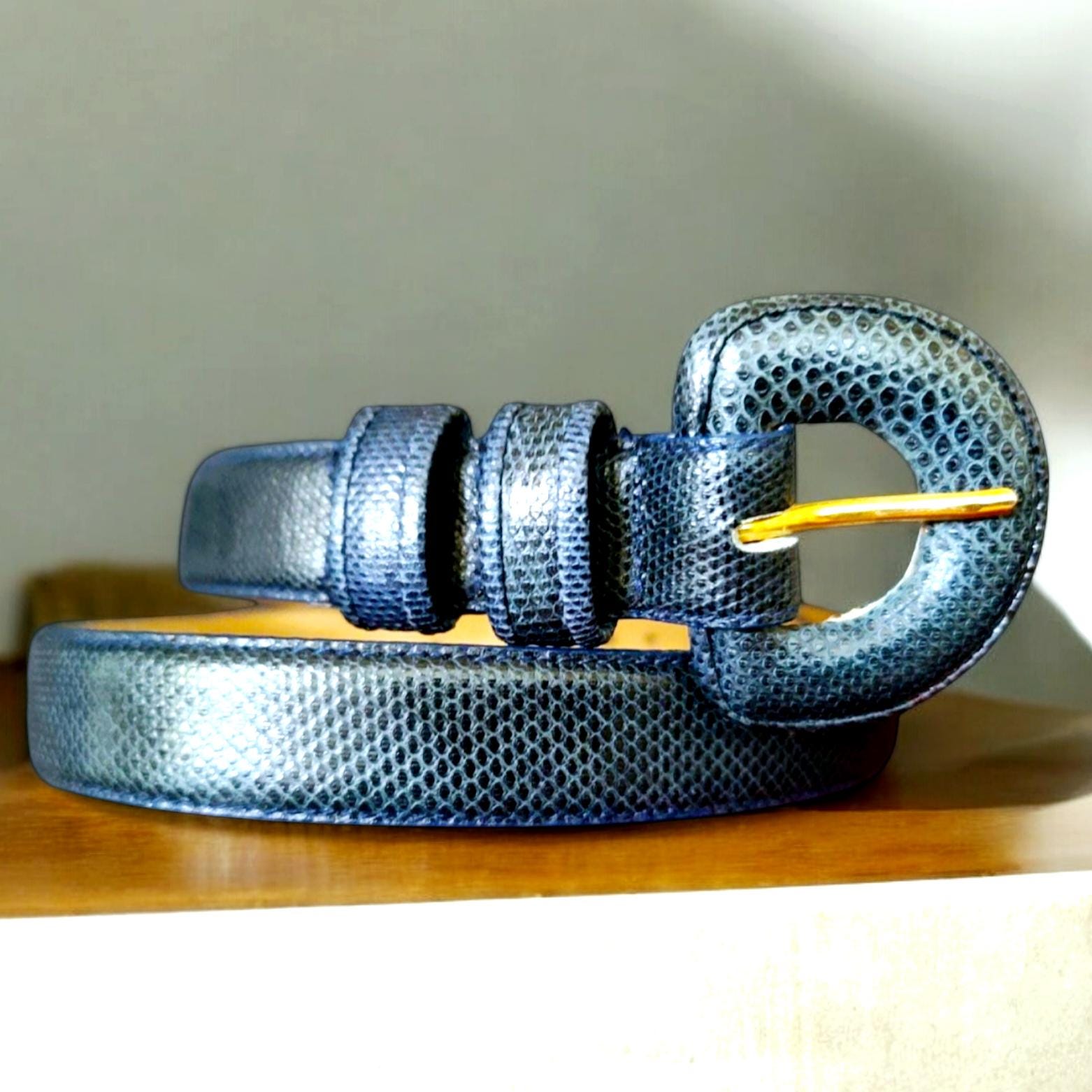 Snakeskin Leather Belt by Linda Allard - Etsy Israel display picture 1