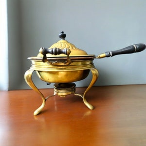 Antique Brass Chafing Pan + Stand Set