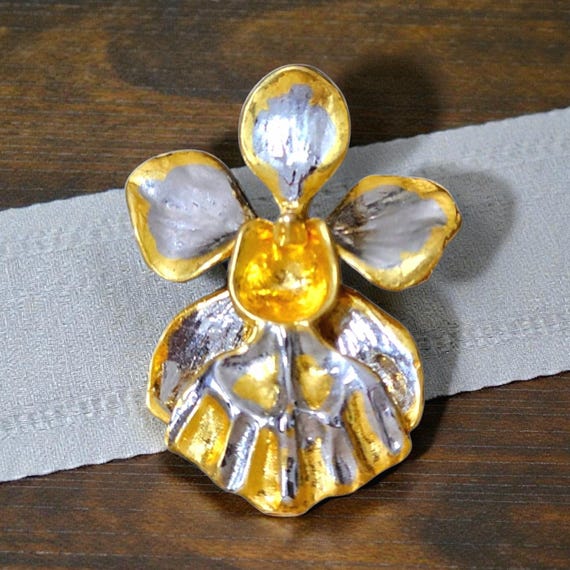 24kt Gold Dipped Real Orchid Pendant - image 2